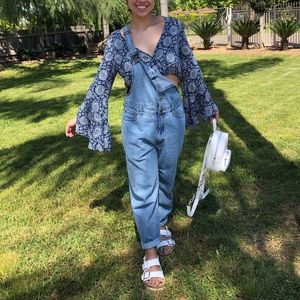 Button-up Overalls - Light Wash